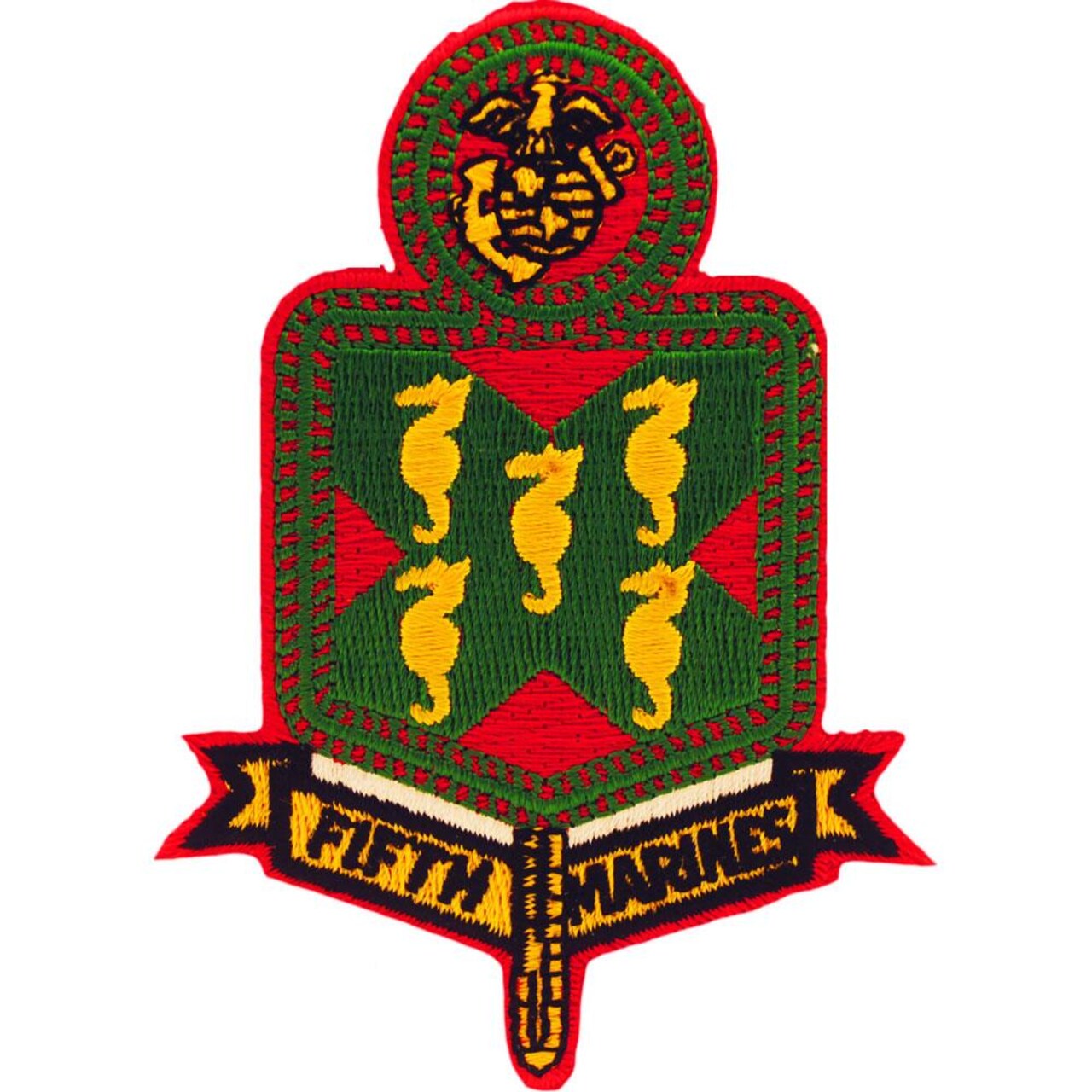 U.S.M.C. 5th Marine Regiment Patch Green &#x26; Yellow 3&#x22;